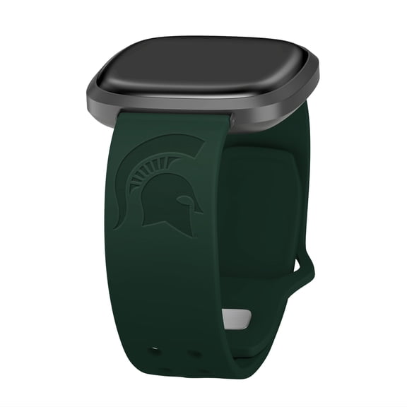 Michigan State Engraved Silicone Unisex Watch Band for Fitbit Versa 3 and Sense (Green) by Affinity Bands