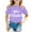 Purple, variant on MUXiin Girls Summer Tops Size 6 Letter Print Kids Tee Tops Classic Fit Back To School Clothing Vacation Casual Summer Tops for Size 4-5 Years