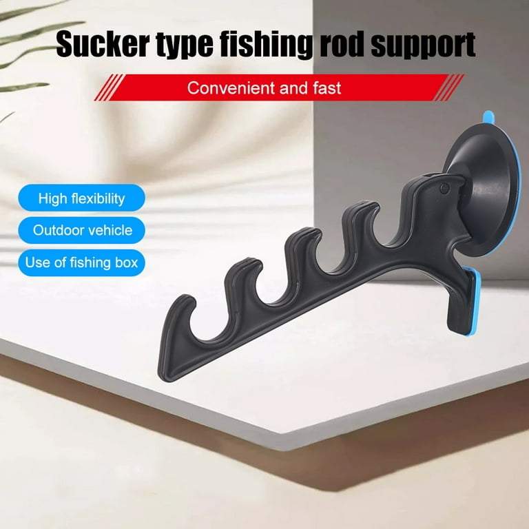 Fishing Pole Holder Adjustable Horizontal Fishing Rod Storage Rack Holder  with Suction Cups Attach for Vehicle Car/Truck/SUV/Boat/Smooth Glass  Fishing