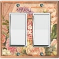 thumbnail image 1 of Metal Light Switch Plate Outlet Cover Beige Floral Leaf Letter Damask FLW057, 1 of 13