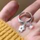 thumbnail image 1 of 925 anillos de plata esterlina para mujeres hombres pareja minimalista hecho a mano flor Simple anillo liso joyería de fiesta regalo prevenir alergias, 1 of 2