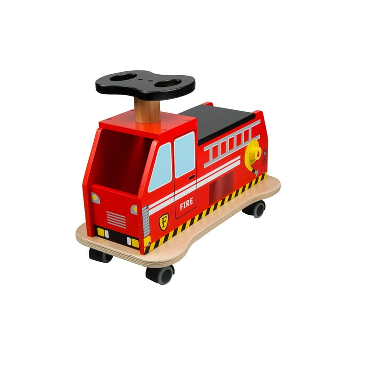 Wooden fire truck ride on online