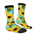 thumbnail image 2 of Goofa Sunflowers With Green Leaves Printed Men's Crew Socks, Soft Durable Breathable Moisture-Wicking with Odor Control Cotton socks, 2 of 9