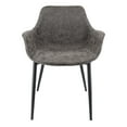 thumbnail image 2 of LeisureMod Markley Leather Dining Armchair Metal Legs Set of 4 in Gray, 2 of 10