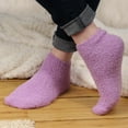 thumbnail image 2 of BambooMN Women's Girl Fuzzy Warm Fluffy Tie-Dye Colorful Fun Ankle Socks - Amethyst - 4 Pairs, 2 of 6