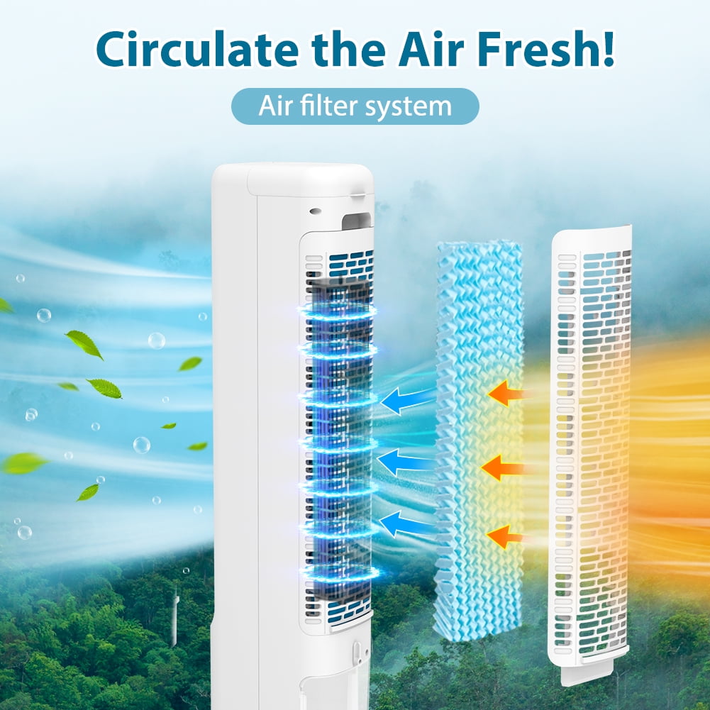 3-in-1 Evaporative Air Cooler LifePlus Portable Tower Cooling Fan  Oscillating Swamp Cooler 41.5 White - Walmart.com