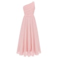 thumbnail image 2 of YONGHS Kids Girls One Shoulder Wedding Bridesmaid Dress Party Gowns Pink 8, 2 of 5