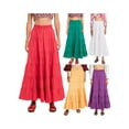 thumbnail image 3 of Suagox Women's Summer High Waist Skirt Solid Color Tiered Button Long Skirt for Travel, Beach, Shopping, 3 of 10