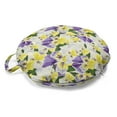 thumbnail image 1 of Spring Round Floor Cushion with Handle, Pansy Flowers Shabby Bouquets Perennial Garden Flora Mothers Day Motif, Pillow for Living Room & Dorms, 18" Round, Green Violet and Yellow, by Ambesonne, 1 of 4