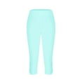 thumbnail image 5 of QIJUNTUO ​Women's High Waisted Cutout Yoga Cropped Leggings Lightweight Comfort For Workouts Lounge And Trendy Athletic Style Mint Green, 5 of 5