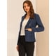 thumbnail image 3 of Disfraz de Halloween Allegra K Chaqueta de mujer elegante a cuadros Azul Oscuro XS, 3 of 6