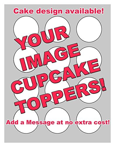 YOUR OWN LOGO IMAGE PERSONALISED CUSTOM edible cupcake Toppers Wafer Icing x 12 