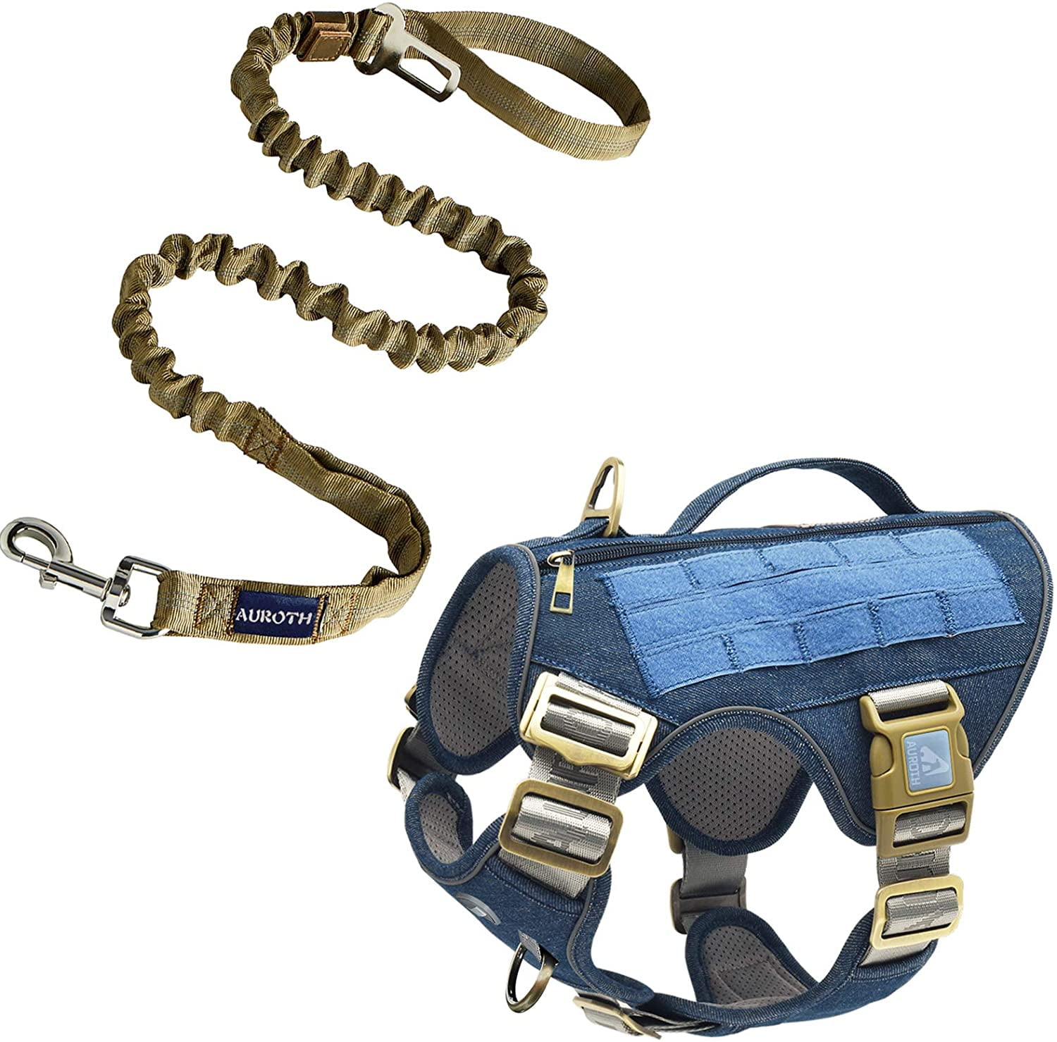 Lumana Tactical Dog Harness with Heavy Duty Dog Leash for Large Breed