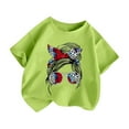 thumbnail image 2 of Summer Little Girls Graphic T Shirt Round Neck Short Sleeved Tee Summer Casual T-Shirt, 2 of 4