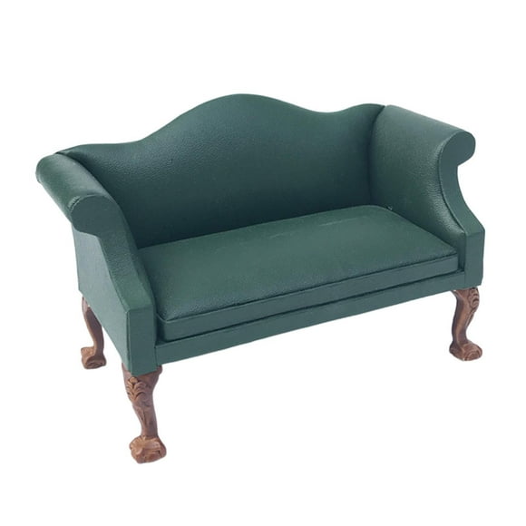 Xingzhi Realistic 1:12 Scale Armchair Sofa Furniture Green Love Seat