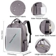 thumbnail image 4 of Mochila LOVEVOOK para mujer, portátil de 15,6 pulgadas, trabajo y viajes, gris y morado, 4 of 9