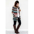 thumbnail image 2 of Pink & Mint Stripe Cardigan with Elbow Patch, 2 of 5