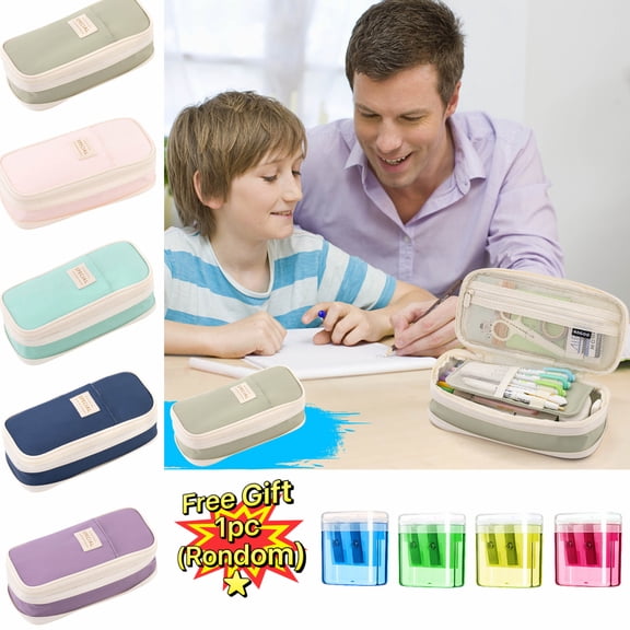 Mrzvby Large-Capacity Pencil Case Macaron Color Matching Can Be Transformed Into An Upgraded Pencil Case Stationery Box