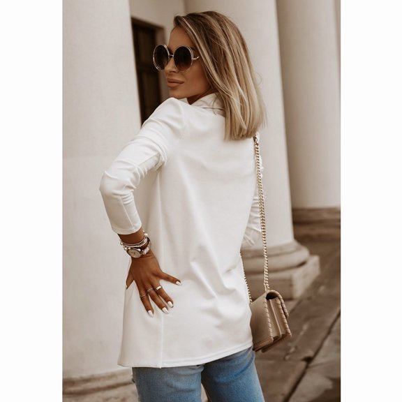 Vedolay Womens Jackets Women's Casual Long Sleeve Open Front Lapel Collar Blazer Jacket,White XL