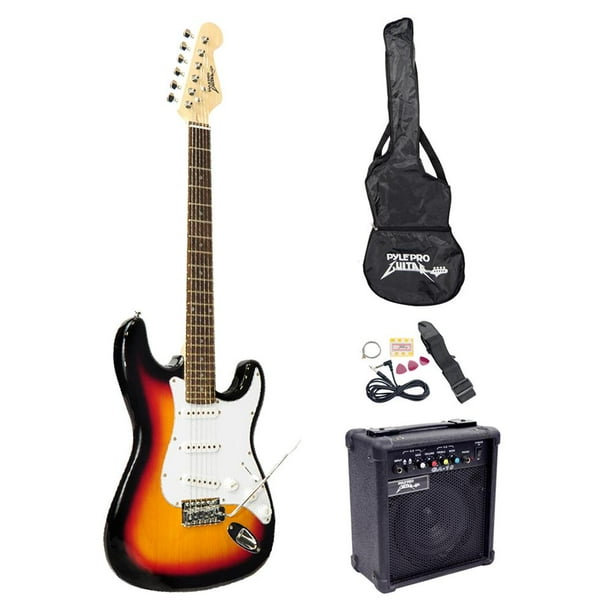 Pyle PEGKT15SB Beginners Electric Guitar Kit, Includes Amplifier