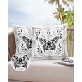 thumbnail image 6 of Pack of 2 Outdoor Pillow Covers, Black and White Frame Butterfly Sun Moon Waterproof Square Throw Pillowcase Cushion Decorative Pillow Covers for Couch Patio Tent, 24x24 in, 6 of 6