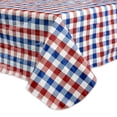 thumbnail image 2 of DII Red, White and Blue Check Vinyl Tablecloth 60x84, 2 of 2