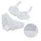 thumbnail image 4 of Conjunto de sujetador de mujer Sujetador de encaje de mujer Bragas Ultra delgadas Ahueca hacia fuera Encantador Atractivo Conjunto de ropa interior transpirable Blanco 80A ANGGREK Otros, 4 of 8