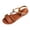 Brown, variant on Women's Summer Pearl Decorated Sandals Low Heel Slip On Comfortable Casual Beach Footwear For Daily Wear Dating Brown Women Sandal