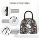 thumbnail image 4 of Disketp Skulls Roses Bolsa Térmica para Almuerzo, Lonchera con Abertura Amplia y Gran Capacidad, Organizador Reutilizable para Mujeres, Hombres y Adultos, 4 of 6