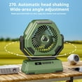 thumbnail image 4 of Camping Fan with LED Lantern, 9 Inch Portable Rechargeable Battery Powered Fan with Stepless Speed and Quiet Battery Operated for Picnic, Barbecue, Fishing, Travel, Home, Tent (Green), 4 of 6
