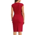 thumbnail image 3 of Hobemty Women's Sheath Dress Pleated Side Pencil Wear-to-Work Dress, 3 of 6