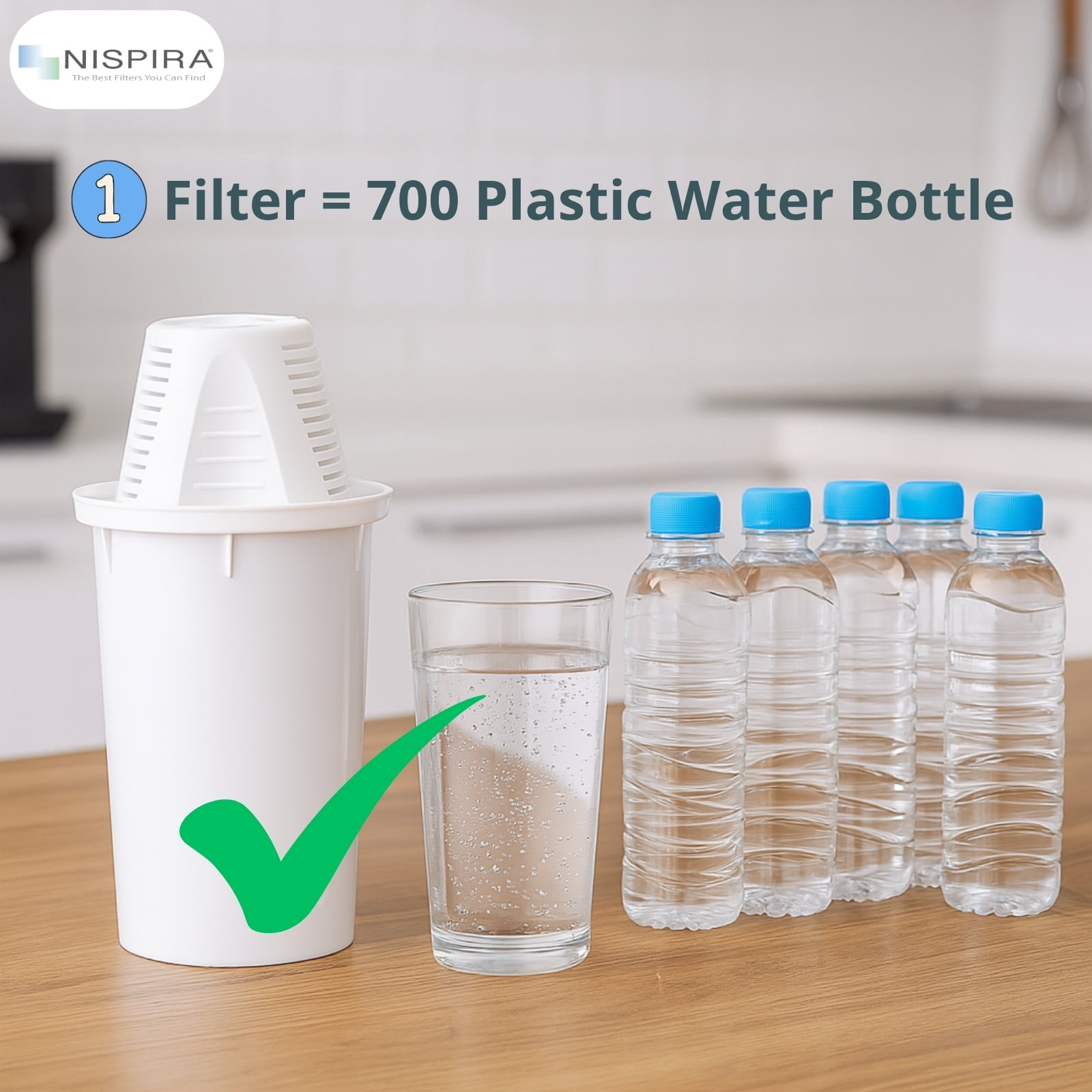 Nispira A5 Water Filter Replacement Compatible with Nakii Aquaphor Water Pitcher Dispenser 4 Packs