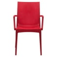 thumbnail image 3 of LeisureMod Fauteuil de Salle à Manger Moderne Tissé en Masse pour Intérieur et Extérieur, Rouge, Ensemble de 4, 3 of 9