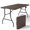 Brown, variant on WASUHE 4 Foot Folding Plastic Table with Non-Slip Legs, Adjustable Height Rectangular Lightweight Camping Fold Tables for Outdoor Events, Party, Dining, Wedding, office, Bronw