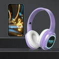 thumbnail image 2 of CXALSSY X3 Active Noise Cancelling Headphones, Over-Ear Headphones with Mic for Kids/Adults/Teen/School/TV, Purple, 2 of 7