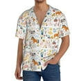 thumbnail image 3 of Disketp Men's Hawaiian On The Farm Print Shirts Button Down Holiday Beach Shirts-XX-Large, 3 of 7