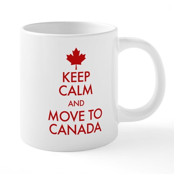 CafePress - Keep Calm Move To Canada Mugs - 20 Oz White Ceramic Mega Mug