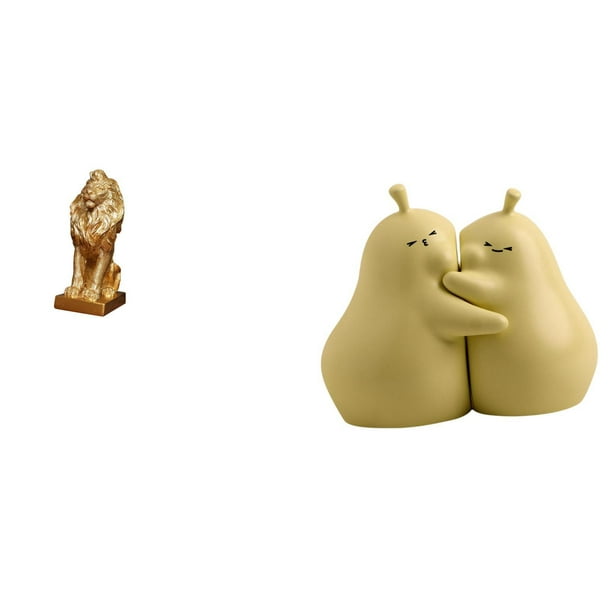 Majestuosa escultura de león con forma de pera, sujetalibros de cerámica, adorno de mesa coleccionable, fina artesanía, figura decorativa para oficina