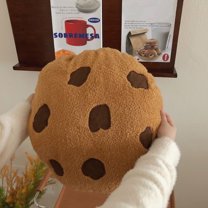 Ludlz Creative Throw Pillow Cookie Shape Soft Comfortable Plush Lovely Sofa Butt Cushion Floor Pillow Room Decor