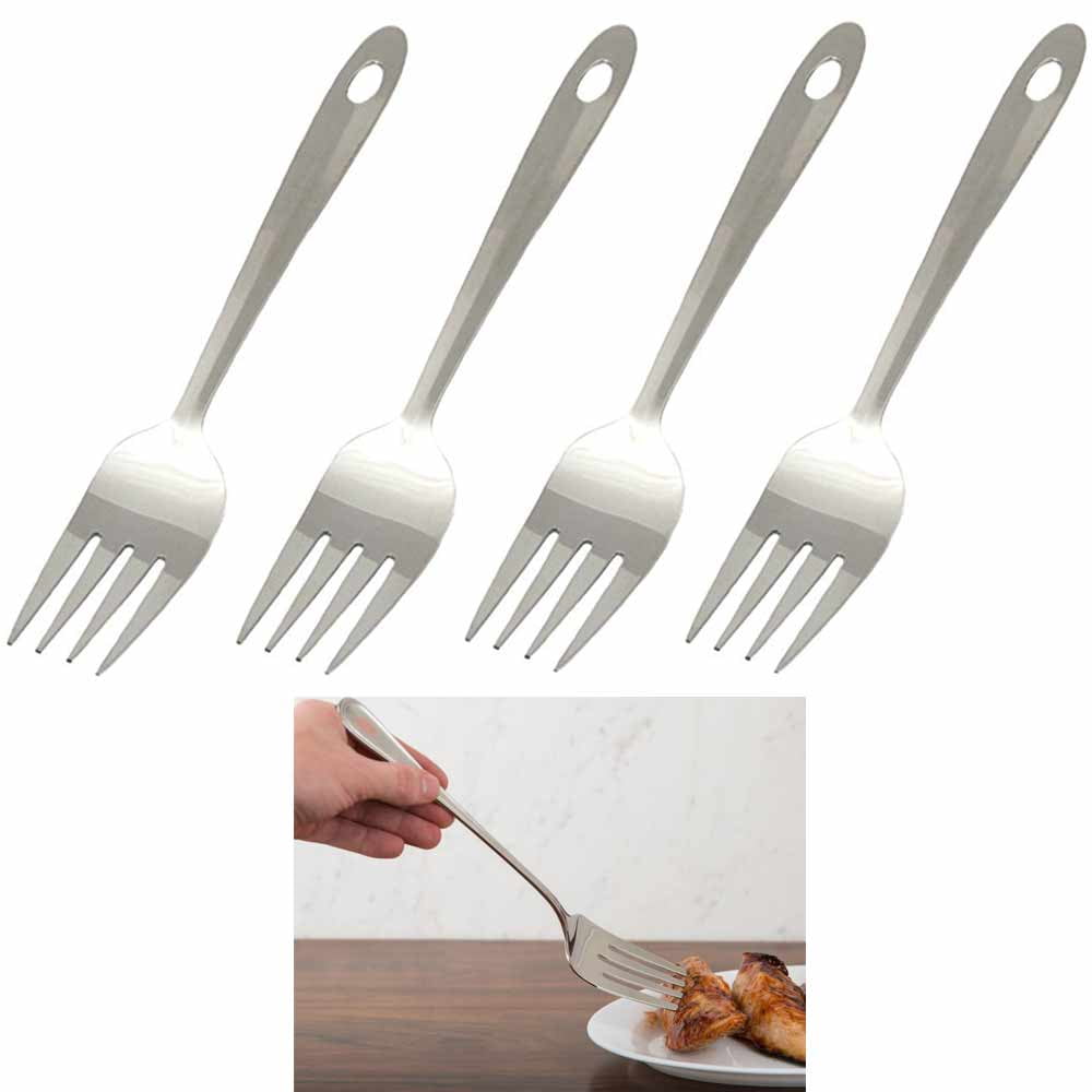 4 Stainless Steel Serving Fork Cooking Utensil Kitchen Server Tools