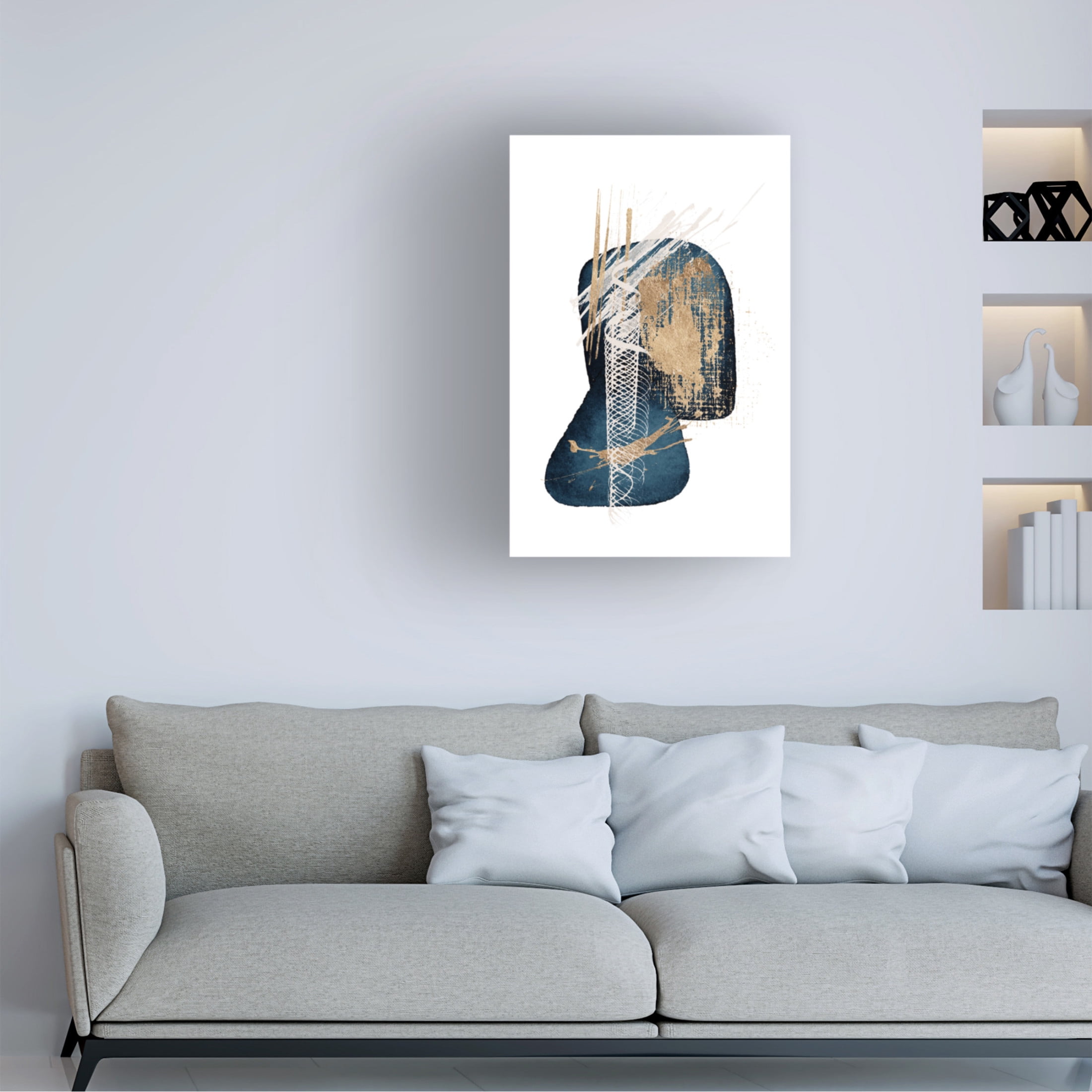 Trademark Fine Art Sally Ann Moss Stunning Blue 3 Canvas Wall Art