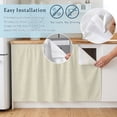 thumbnail image 5 of Cotton Linen Texture Cabinet Curtains for Kitchen 35"W x 35"L, Contemporary Beige Background Laundry Sink Cabinets Magic Tape Short Curtain Privacy Panel for Bathroom Vanity Cabinets, 5 of 9
