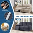thumbnail image 6 of Recliner Sofa Covers Stretch Reclining Couch Cover, Jacquard Recliner Couch Cover for 3 Seat Furniture Protector Sofa Slipcovers with Elastic Bottom for Kids, Pets (Dark Grey), 6 of 7