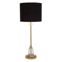 DecMode 31" Gold Buffet Lamp with Black Fabric Shade
