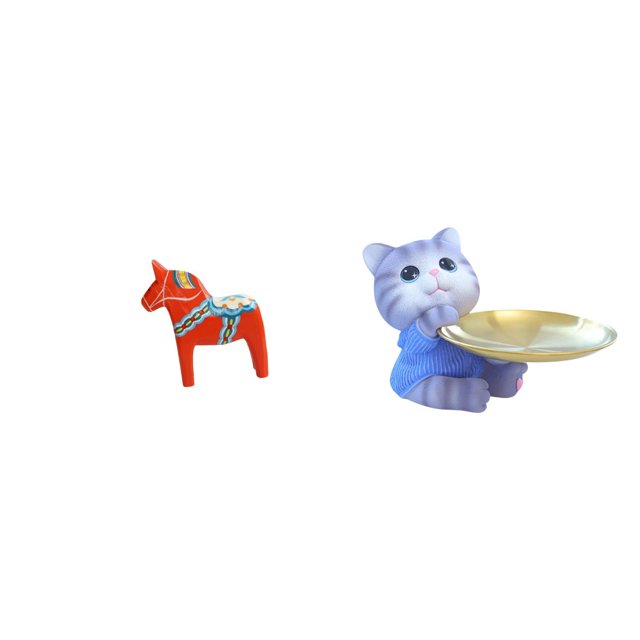 Adorno de resina coleccionable de un gato caballo Dalecarlian sueco. Escultura de animal. Figura decorativa moderna para el hogar, ideal para estanter