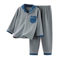 thumbnail image 2 of BOOMNY Girls 2 Peice Pajamas Sets Soft Long Sleeve Buttons Sleepwear Tops Pants Pjs Set for Kids Cozy Loungewear Homewear, 2 of 5