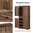 thumbnail image 4 of 71" Farmhouse Pantry Cabinet with 3 Pull-Out Organizers, Freestanding Kitchen Storage Cupboard with 6 Door Shelves & 2 Drawers, Black Embossed MDF for Dining Room & Kitchen Organization, 4 of 8