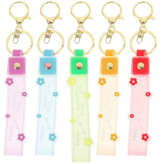 MUSEYA 5Pcs Wrist Strap Keychains Crafted from Silicone in Simple Design for Ornaments Men Women