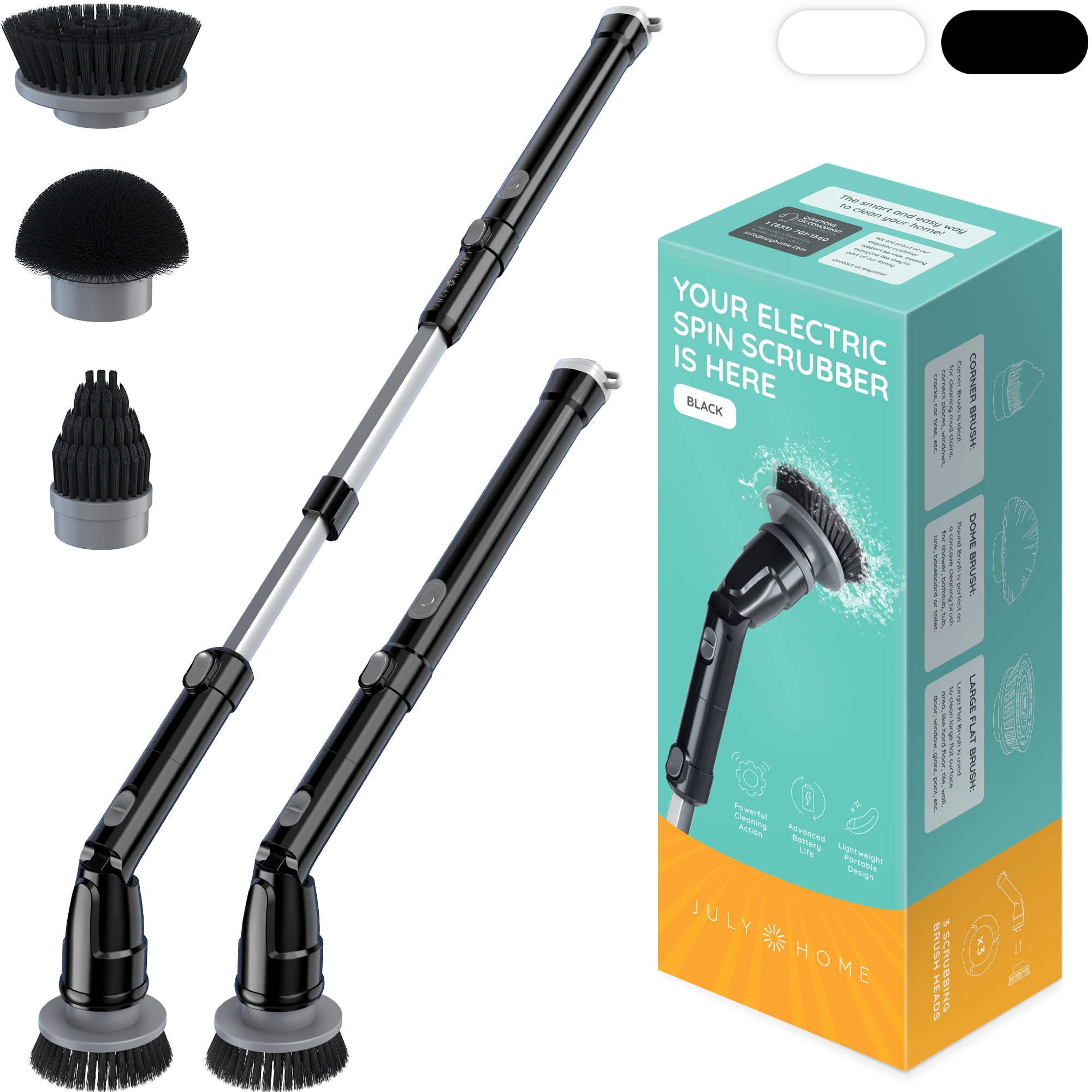 JULY HOME Electric Shower Scrubber with Extendable Handle Electric