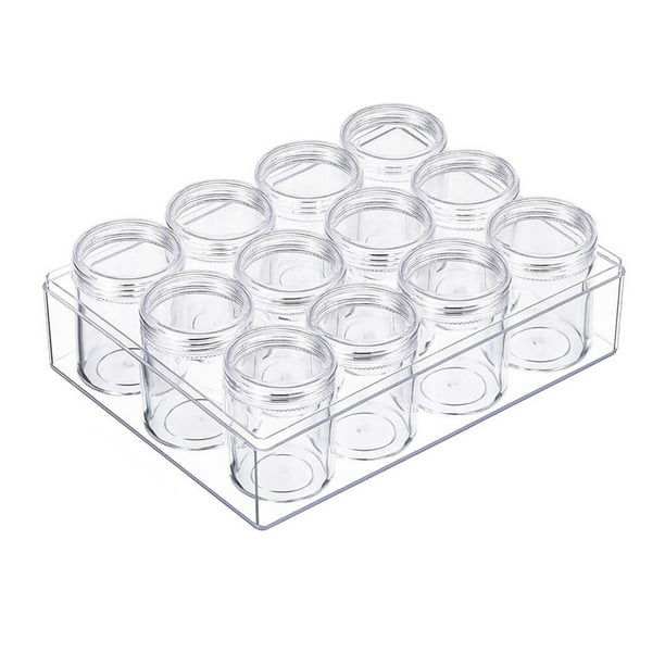 1 Set 12 Pieces Plastic Items Simple Bead Organizer Tightness Convenient  Portable Widely Used Smooth Surface Containers for DIY Small Items